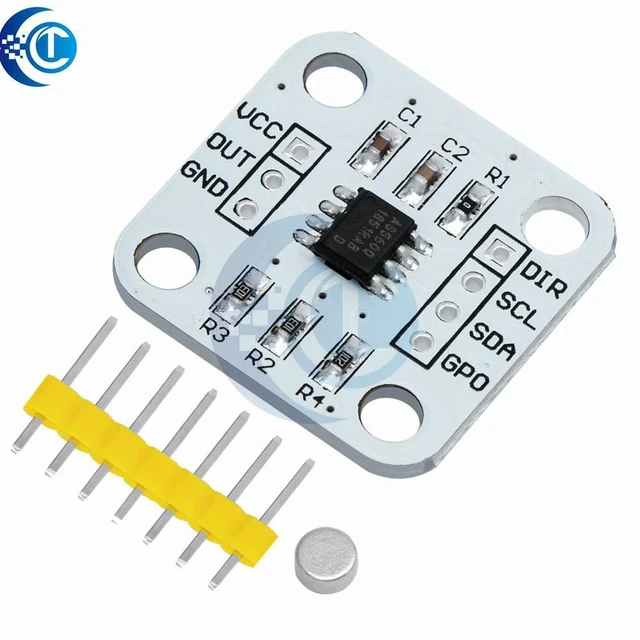 Alt view image 3 of 3 - AJMRTC AS5600 Magnetic Encoder Sensor Module, 12 Bit High Precision Magnetic Induction Angle Measurement Sensor, Non-Contact Rotation Position Detector Compatible with Arduino