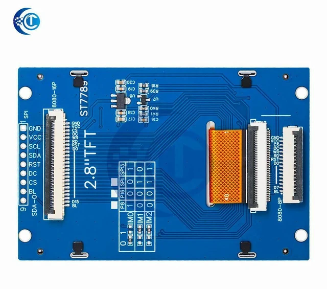 Alt view image 2 of 3 - AJMRTC 2.8" TFT LCD Display Module, 240×320 Resolution Screen, ST7789V Driver with SPI & 8/16-Bit Parallel Interface, Color LCD Panel for Arduino Raspberry Pi DIY Embedded Display Project