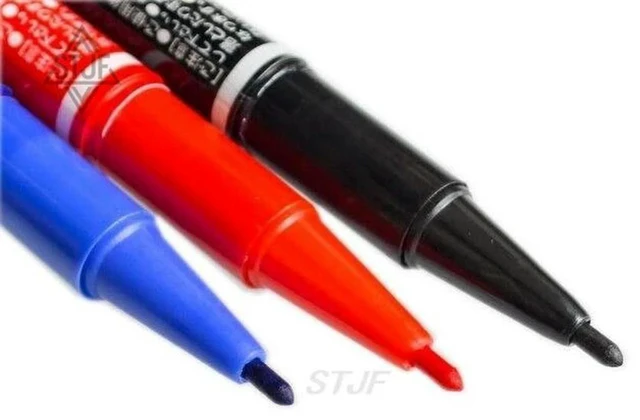 Alt view image 3 of 3 - AJMRTC CCL Anti-Etching PCB Circuit Board Ink Marker Double Pen Set, Red Blue Black Waterproof Ink Marker for DIY PCB Etching, Solder Mask Circuit Board Drawing Tool