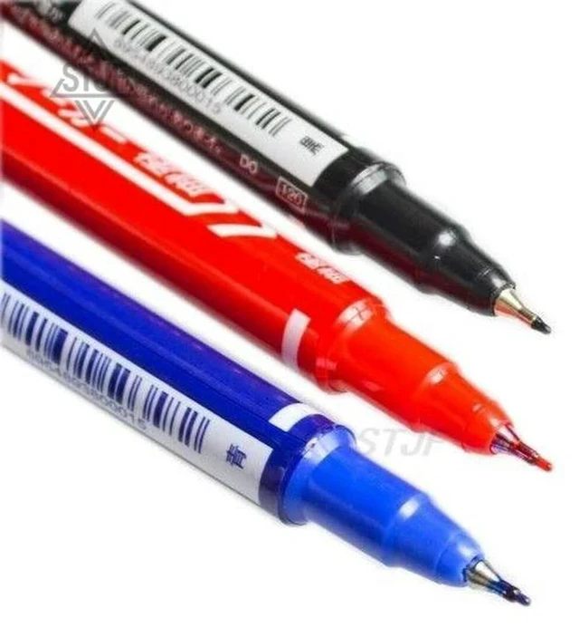 Alt view image 2 of 3 - AJMRTC CCL Anti-Etching PCB Circuit Board Ink Marker Double Pen Set, Red Blue Black Waterproof Ink Marker for DIY PCB Etching, Solder Mask Circuit Board Drawing Tool
