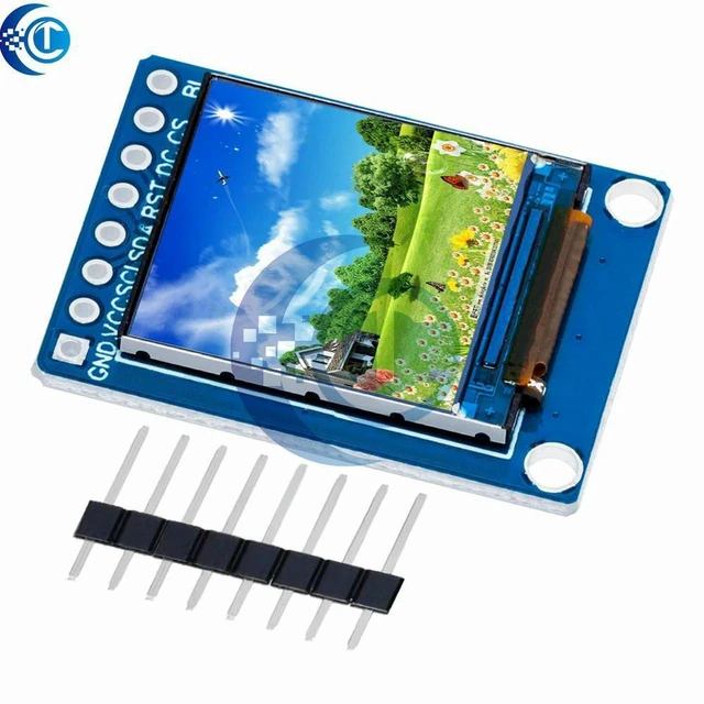 Alt view image 2 of 3 - AJMRTC 0.85 Inch Color TFT Display Module, HD IPS LCD LED Screen 128×128 Resolution, GC9107 Controller with SPI Interface, Small Color Display Breakout Board for Arduino STM32 DIY Embedded Project