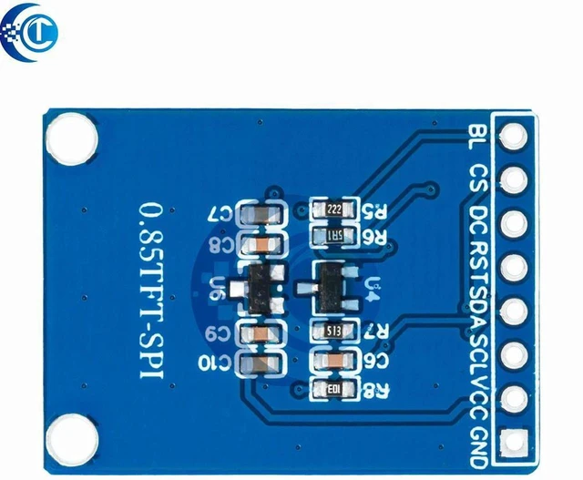 Alt view image 3 of 3 - AJMRTC 0.85 Inch Color TFT Display Module, HD IPS LCD LED Screen 128×128 Resolution, GC9107 Controller with SPI Interface, Small Color Display Breakout Board for Arduino STM32 DIY Embedded Project