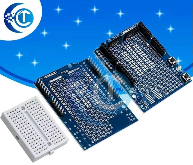 Main image of AJMRTC 1PC ProtoShield Prototype Board for Arduino UNO, with SYB-170 Mini Breadboard, Soldering Prototype Expansion Shield for Circuit Solder Assembly & Electronic DIY Project