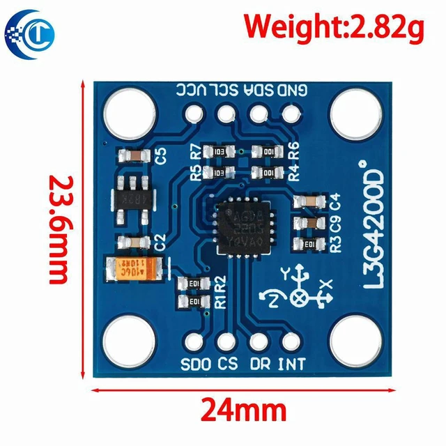 Alt view image 3 of 3 - AJMRTC GY-50 L3G4200D Triple Axis Gyroscope Sensor Module, 3-Axis Angular Velocity Gyro Breakout Board, MWC Compatible Motion Sensor for Arduino DIY Flight Control Project