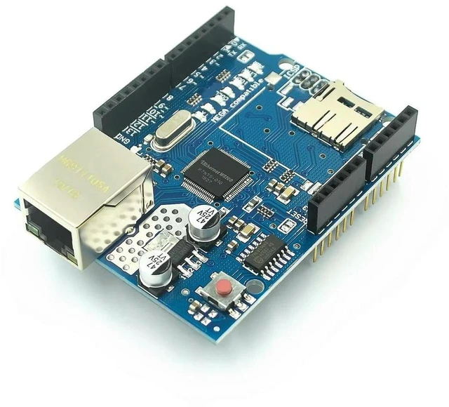 Main image of AJMRTC W5100 Ethernet Shield R3 Development Board, Wiznet W5100 Network Expansion Module with Micro SD Slot, Compatible with UNO R3, Mega 2560, Mega 1280, 328 for IoT Web Server DIY Projects