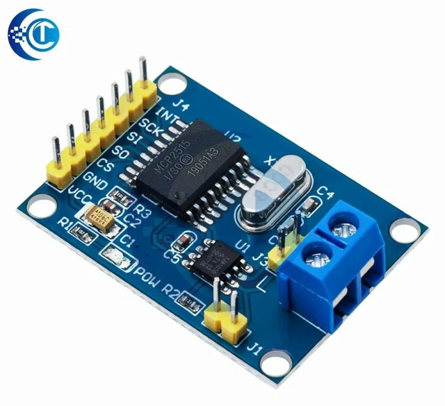Alt view image 2 of 3 - AJMRTC 1PCS MCP2515 CAN Bus Module with TJA1050 Receiver, SPI Interface CAN Controller Board, Compatible with 51 MCU ARM for Automotive Communication Industrial Control DIY Projects