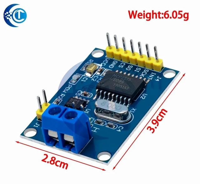 Alt view image 3 of 3 - AJMRTC 1PCS MCP2515 CAN Bus Module with TJA1050 Receiver, SPI Interface CAN Controller Board, Compatible with 51 MCU ARM for Automotive Communication Industrial Control DIY Projects
