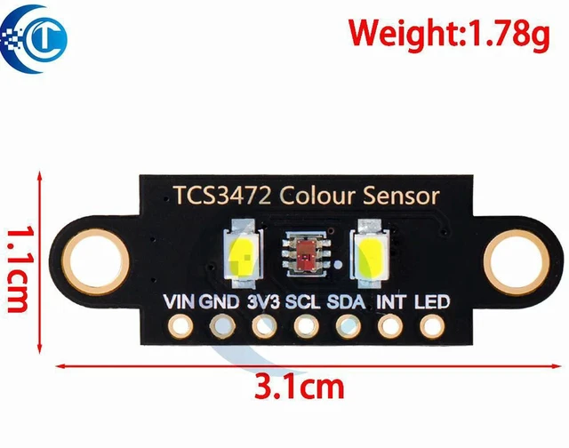 Alt view image 3 of 3 - AJMRTC 1PC TCS34725 RGB Color Sensor Module, I2C Interface Light Color Recognition Detector Board, Compatible with STM32 Arduino ESP32 for Testing Prototyping DIY Projects