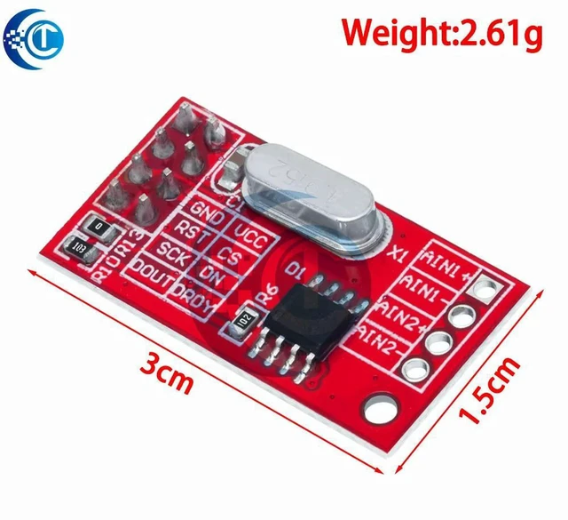 Alt view image 2 of 3 - AJMRTC AD7705 Dual 16-bit ADC Data Acquisition Module, Programmable Input Gain SPI Interface High Precision Analog to Digital Converter Board for Industrial Measurement STM32 DIY Projects