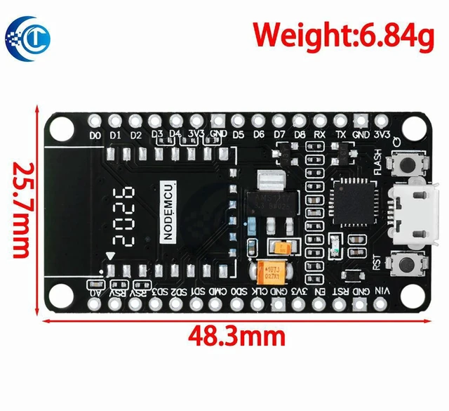 Alt view image 3 of 3 - AJMRTC NodeMCU ESP8266 WiFi Module with CP2102 Chip, ESP-12F ESP-12 Wireless Development Board, USB Interface for Arduino IoT Smart Home Electronic DIY Projects