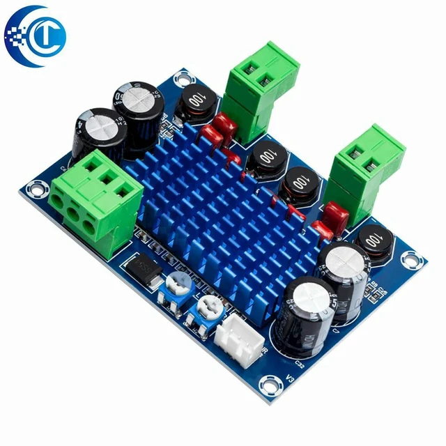 Alt view image 3 of 3 - AJMRTC XHM572 TPA3116D2 Digital Audio Amplifier Board, 120W×2 Dual Channel Power Amp Module DC 5V-28V Chassis Plug-in Type for Speaker DIY Audio System Projects