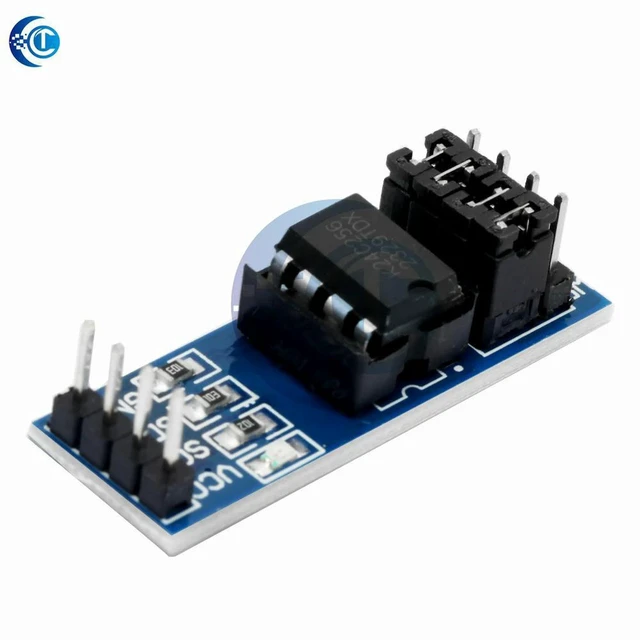 Alt view image 3 of 3 - AJMRTC AT24C256 I2C EEPROM Memory Module, 256Kbit Storage 1.8V-5.5V Wide Voltage SOP-8 Chip with Address Pins for Arduino STM32 Microcontroller DIY Projects
