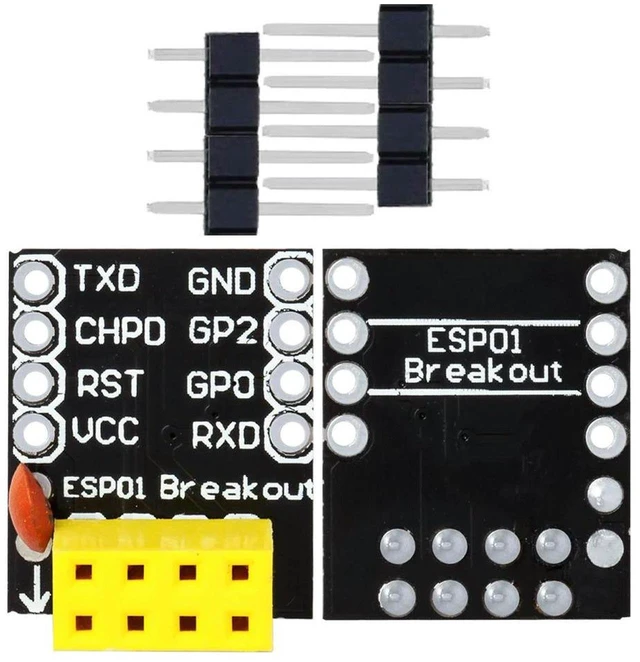 Main image of AJMRTC ESP-01 ESP-01S ESP8266 Breakout Module, UART Serial WiFi Adapter Board, Breadboard Friendly ESP8266 Wireless Unit for Microcontroller Prototyping & IoT DIY Projects