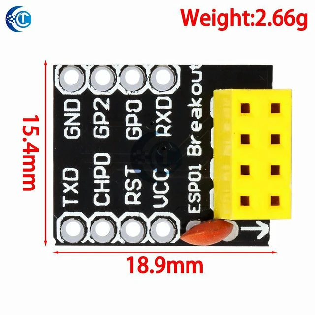 Alt view image 2 of 3 - AJMRTC ESP-01 ESP-01S ESP8266 Breakout Module, UART Serial WiFi Adapter Board, Breadboard Friendly ESP8266 Wireless Unit for Microcontroller Prototyping & IoT DIY Projects