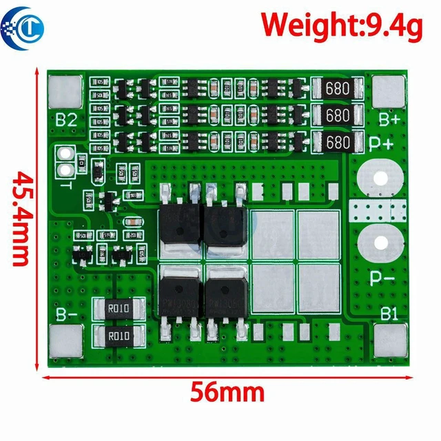Alt view image 3 of 3 - AJMRTC 3S BMS Protection Board with Balance Function, 11.1V 12.6V 15A Lithium Battery Management Module, Overcharge Over-Discharge Over-Current Short Circuit Protection for Li-ion Battery Pack