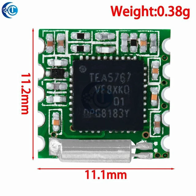 Alt view image 2 of 3 - AJMRTC TEA5767 FM Radio Module, DIY FM Stereo Receiver Complete Edition, Digital FM Tuner Module, I2C Interface Wireless Radio Board for Arduino Raspberry Pi Electronic DIY Projects