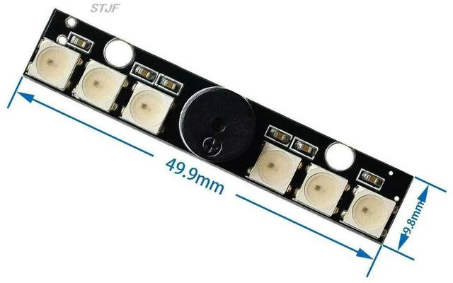 Main image of AJMRTC WS2812B LED & 5V Active Buzzer Module, 6 RGB Chips LED Indicator Board for NAZE32 Skyline32 Flight Controller, Multi-color Light Alarm Module for FPV Drone Flight Control Projects