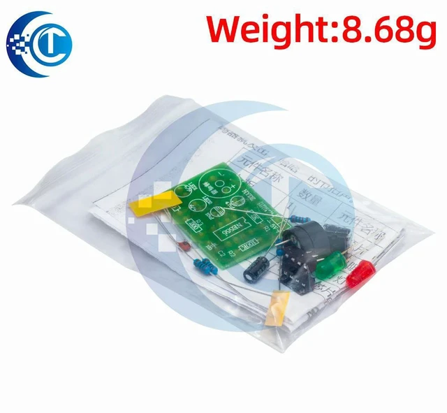 Alt view image 2 of 3 - AJMRTC NE555 Multi-harmonic Oscillator DIY Kit, Non-Steady State Circuit Double Flash Lamp Electronic Parts, 555 Timer Oscillator Board for Electronic Teaching and Circuit Experiment Projects