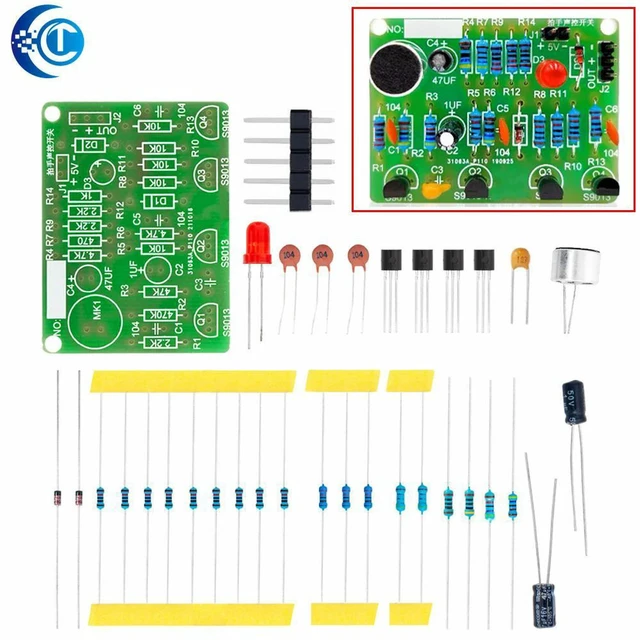 Alt view image 2 of 3 - AJMRTC CLT Clap-Activated Sound Sensor Switch Kit, DIY Acoustic Control Module with Integrated PCB Board, Sound Trigger Switch Electronic Kit for Maker Learning and DIY Electronic Projects