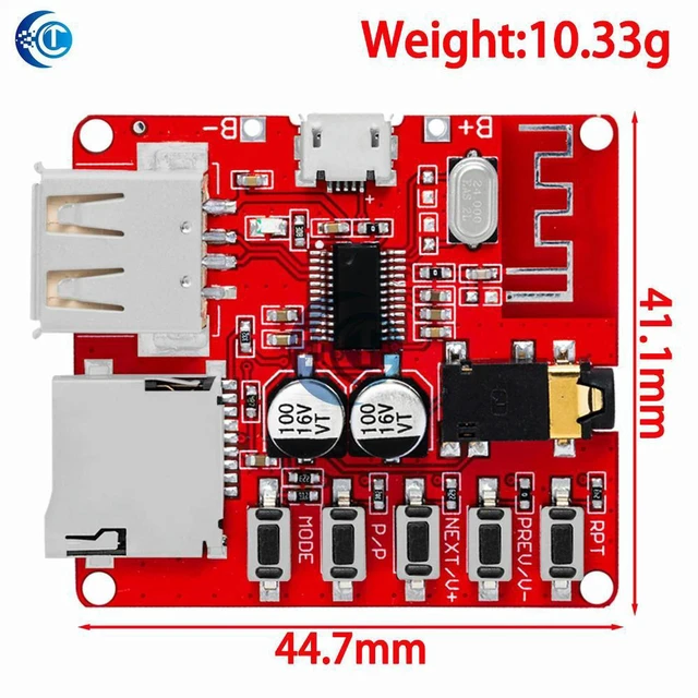 Alt view image 3 of 3 - AJMRTC MP3 Decoder Car Module, Bluetooth 4.1 Lossless Hi-Fi Audio Player Board, Wireless MP3 Decoding Module for Car Speaker Upgrade, DIY Audio and Electronic Projects