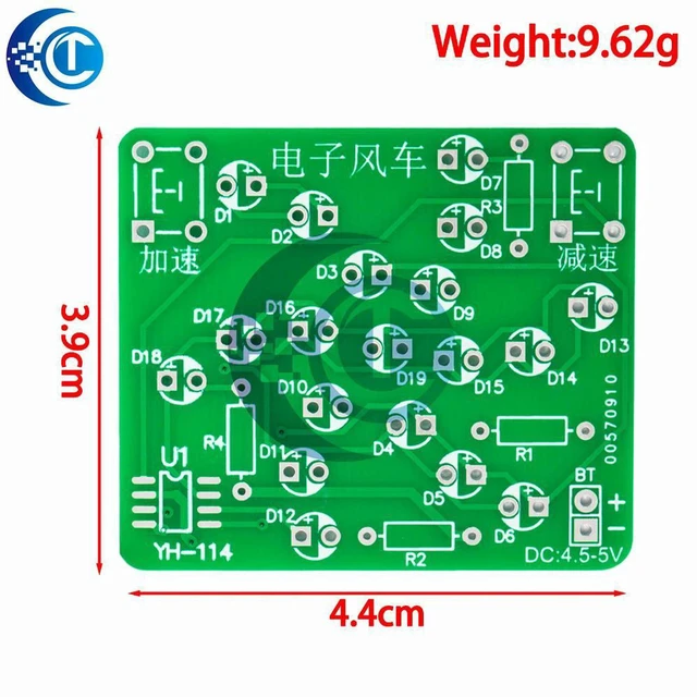 Alt view image 3 of 3 - AJMRTC Educational DIY Windmill Soldering Kit, 1PC DC 5V Speed Controllable DC Motor & MCU Learning Board, Electronic Soldering Practice STEM Kit for Student Electronic Experiment Projects