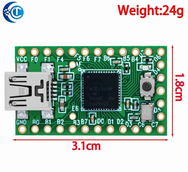 Alt view image 3 of 3 - AJMRTC Teensy 2.0 USB Development Board, ATmega32U4 AVR ISP Experiment Module, USB 2.0 Keyboard Mouse Emulator, USB Disk Programmable Controller Board for Electronic DIY and Arduino Project