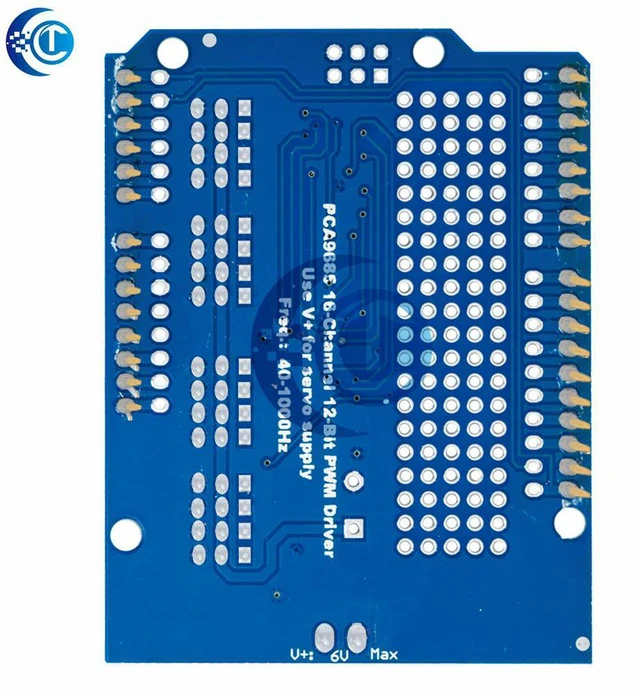 Alt view image 3 of 3 - AJMRTC Motor Stepper Servo Robot Shield I2C v2 Kit with PWM Driver, DC Motor Stepper Motor Servo Driver Expansion Board, I2C Interface Robot Control Module for Arduino DIY Robotics Project
