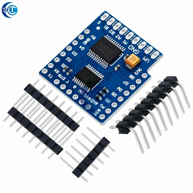 Alt view image 3 of 3 - AJMRTC WeMos D1 Mini Motor Driver Shield Set, TB6612FNG I2C Dual DC Motor Controller with Serial Potentiometer, Stackable Expansion Board for ESP8266 WeMos D1 Mini DIY Robot Car Project