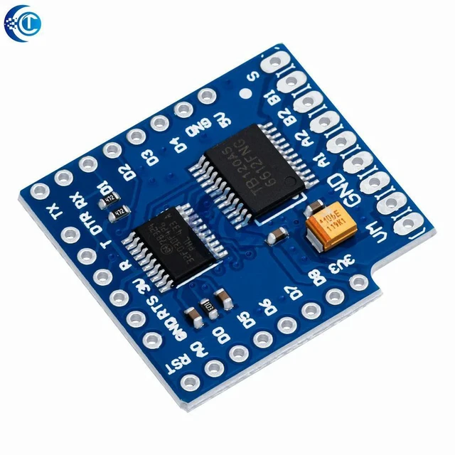 Alt view image 2 of 3 - AJMRTC WeMos D1 Mini Motor Driver Shield Set, TB6612FNG I2C Dual DC Motor Controller with Serial Potentiometer, Stackable Expansion Board for ESP8266 WeMos D1 Mini DIY Robot Car Project