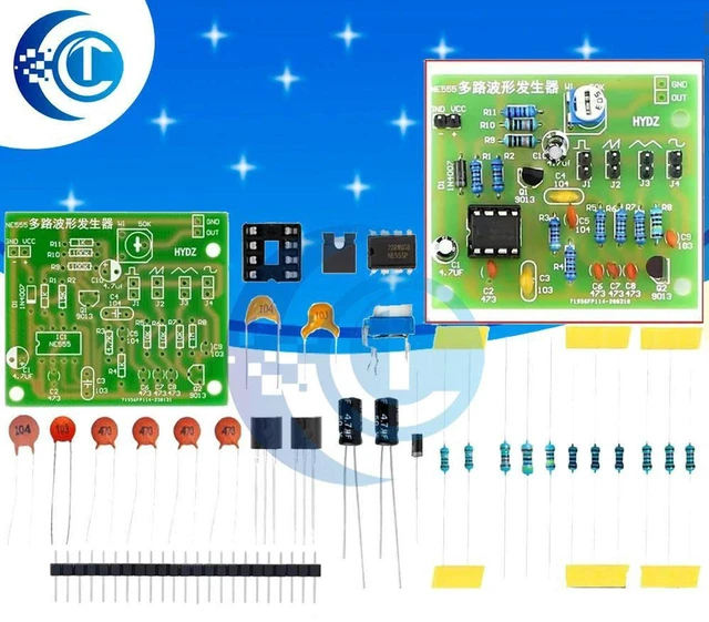 Main image of AJMRTC DC 6V-12V NE555 Pulse Generator DIY Kit, Multi-Channel Waveform Signal Generator Module, Produces Sine Triangle Square Wave, Soldering Assembly Kit for Electronic Circuit Experiment and Teachin