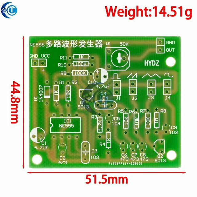 Alt view image 2 of 3 - AJMRTC DC 6V-12V NE555 Pulse Generator DIY Kit, Multi-Channel Waveform Signal Generator Module, Produces Sine Triangle Square Wave, Soldering Assembly Kit for Electronic Circuit Experiment and Teachin