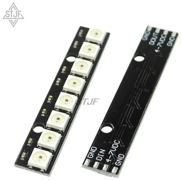 Alt view image 2 of 2 - AJMRTC 10PCS 8 Channel WS2812 5050 RGB LED Development Board, Built-in Full Color Driver, Individually Addressable RGB Light Module for Arduino DIY Lighting and Embedded Projects