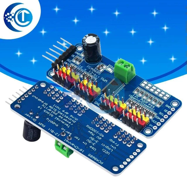 Alt view image 3 of 3 - AJMRTC CLT 16 Channel 12-Bit PWM Servo Driver Module, 1PCS PCA9685 I2C Interface PWM Controller, Compatible with Raspberry Pi, for Servo Motor Control and Robotics DIY Project