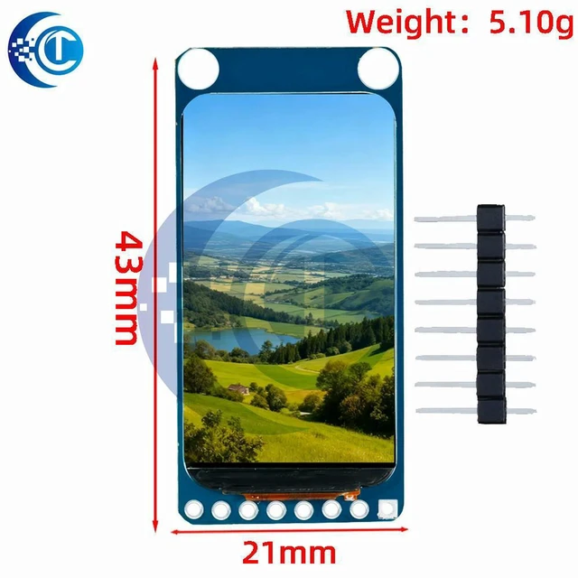 Alt view image 3 of 3 - AJMRTC 1.47 Inch TFT LCD Display Module, 172×320 HD IPS Full Color Screen, ST7789 Driver Chip, SPI Interface DC3.3V, LED Backlight Panel for Embedded DIY and MCU Electronic Projects