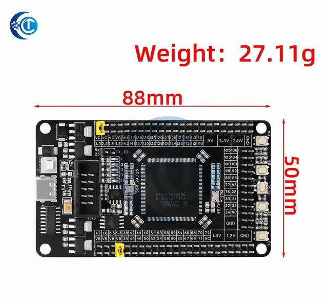 Alt view image 2 of 3 - AJMRTC EP4CE6E22C8N FPGA Development Board, Altera Cyclone IV Core Board 2.5V Logic, Programmable Logic Prototyping Module, Ideal for Digital Circuit Learning, Verilog Programming & Embedded Hardware
