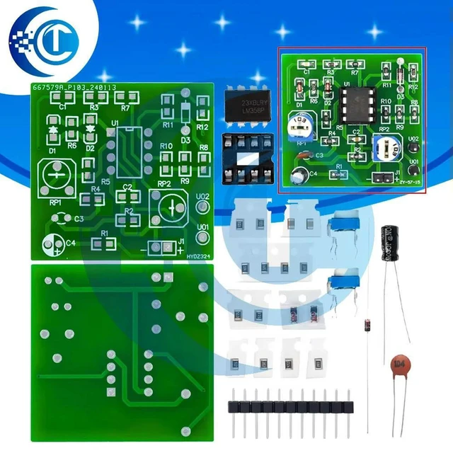 Alt view image 3 of 3 - AJMRTC LM358 Square Wave Generator DIY Kit, 5V Rectangular Wave Circuit with 414 Matching Components, Unassembled Soldering Training Module for Vocational Electronic Teaching & Analog Circuit Experime