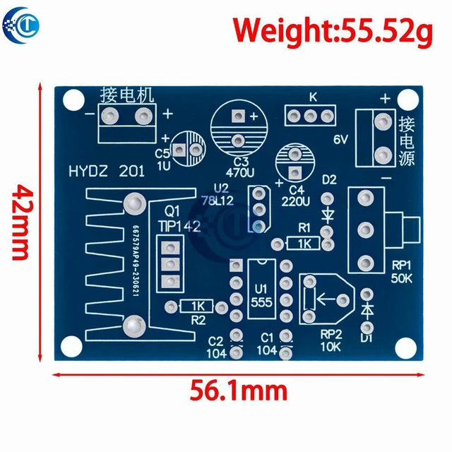 Alt view image 3 of 3 - AJMRTC NE555 Motor Speed Regulation DIY Kit, PWM DC Motor Speed Controller, Unassembled Soldering Training Module for Vocational Electronic Assembly & Maker Teaching Projects