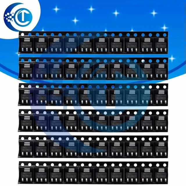 Alt view image 3 of 3 - AJMRTC 70PCS AMS1117 Voltage Regulator Assortment Kit, 7 Types 10PCS Each, ADJ /1.2V /1.5V /1.8V /2.5V /3.3V /5.0V Linear Voltage Regulators for Electronic Repair & DIY Circuit Projects