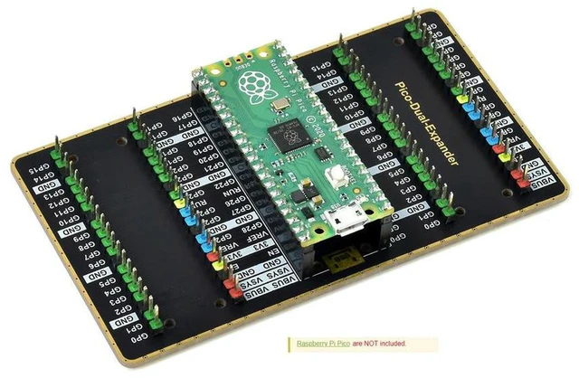 Alt view image 3 of 3 - AJMRTC Pico-Dual-Expander, Dual GPIO Expander Module for Raspberry Pi Pico, Breakout Board with Two Sets of Male Headers, GPIO Expansion Shield for Raspberry Pi Pico DIY Electronic Projects