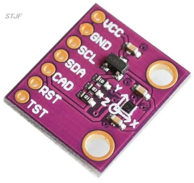 Alt view image 3 of 3 - AJMRTC MCU-9911 AK09911C Geomagnetic Hall Sensor Module, 3-Axis Magnetometer Digital Compass Module, I2C Interface Magnetic Field Detector for Positioning, Navigation, Electronic DIY and Arduino