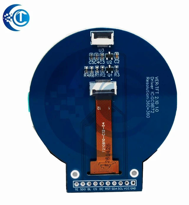 Alt view image 3 of 3 - AJMRTC 2.1" Circular TFT LCD Screen Module, GC9B72 Driver, 360×360 Resolution SPI Round Display, Full Color Circular TFT Panel for Arduino, Raspberry Pi, DIY Smart Watch and Embedded Projects