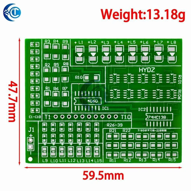 Alt view image 3 of 3 - AJMRTC 1801 SMD Soldering Practice Kit, 15-Color LED Light Controller DIY Electronic Assembly Set, SMD Component Soldering Training Kit for Student STEM Learning & Electronic Hobby Projects