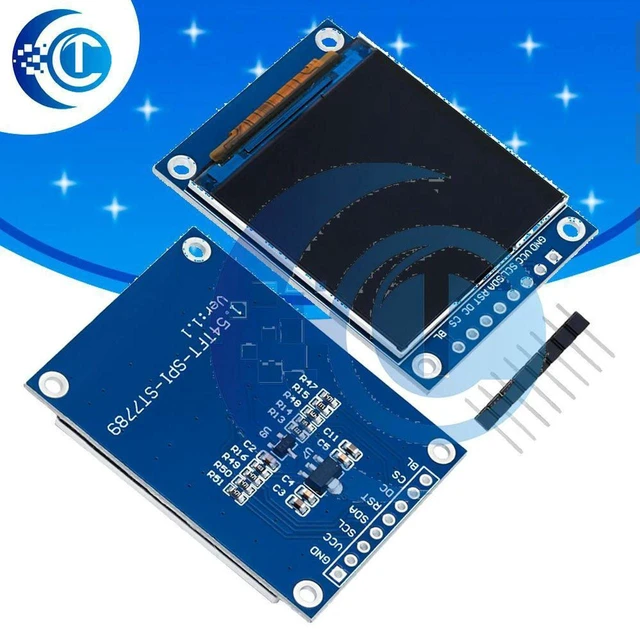 Main image of AJMRTC 1.54" HD IPS TFT LCD Module CLT IT, 240×240 Full Color Display, SPI Interface ST7789 Driver Screen for Arduino, Raspberry Pi, Embedded System and Electronic DIY Projects