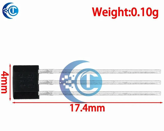 Alt view image 3 of 3 - AJMRTC 10pcs/lot SS41F Bipolar Hall Effect Sensor, 41F 0H41 SH41 S41 Hall Element, Motor Hall Sensor for Electric Car Motor Speed Detection, Magnetic Trigger and Electronic DIY Projects