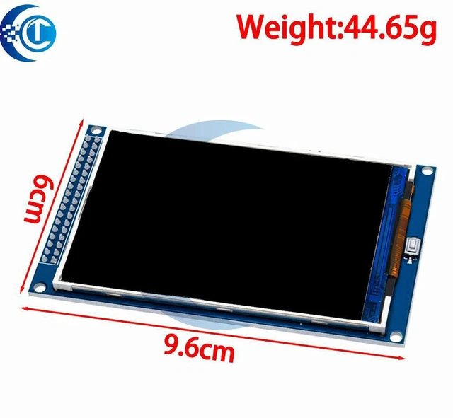 Alt view image 2 of 3 - AJMRTC 3.5" TFT LCD Display Module, 320×480 High Resolution Screen, Compatible with Arduino MEGA 2560 R3, Touch Optional for Embedded Display and Electronic DIY Projects
