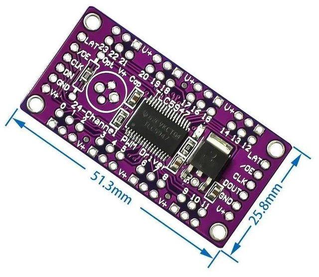Alt view image 2 of 3 - AJMRTC TLC5947 12-Bit 24-Channel PWM LED Driver Module with Internal Oscillator, DC 3-5.5V Input, Constant Current LED Controller Board for Arduino, Raspberry Pi, DIY LED Lighting Projects