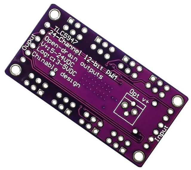 Alt view image 3 of 3 - AJMRTC TLC5947 12-Bit 24-Channel PWM LED Driver Module with Internal Oscillator, DC 3-5.5V Input, Constant Current LED Controller Board for Arduino, Raspberry Pi, DIY LED Lighting Projects