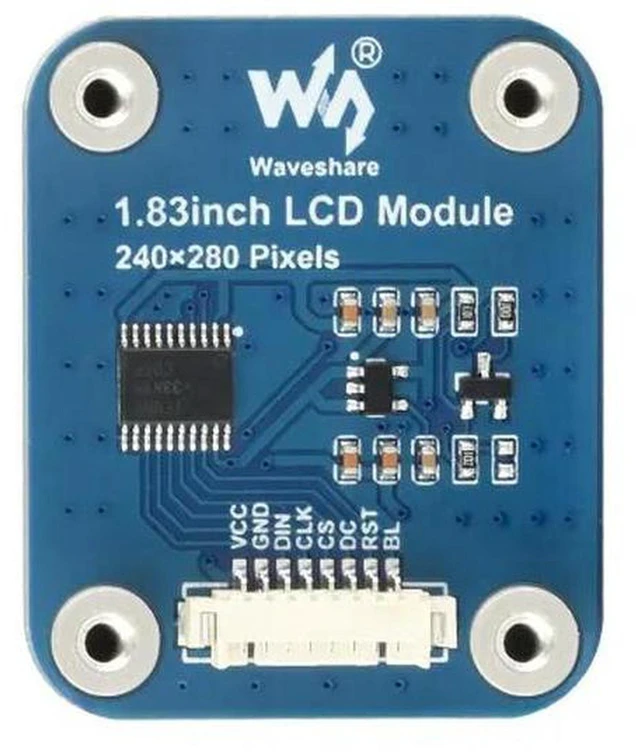 Main image of AJMRTC 1.83 Inch IPS LCD Display Module, 240×280 Resolution, 65K Colors, SPI Interface, Rounded Corners Micro Screen with NV3030B Driver for Raspberry Pi Pico, ESP32, Arduino DIY Projects