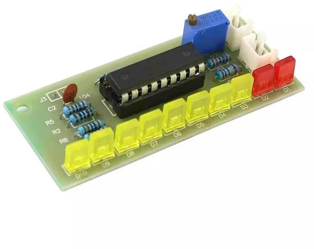 Main image of AJMRTC LM3915 Soldering Training Kit, 10-Segment Audio Level Indicator DIY Electronic Kit, Sound Spectrum Level Meter Circuit Board for Student Soldering Practice & Electronic Teaching Projects