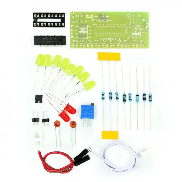 Alt view image 3 of 3 - AJMRTC LM3915 Soldering Training Kit, 10-Segment Audio Level Indicator DIY Electronic Kit, Sound Spectrum Level Meter Circuit Board for Student Soldering Practice & Electronic Teaching Projects